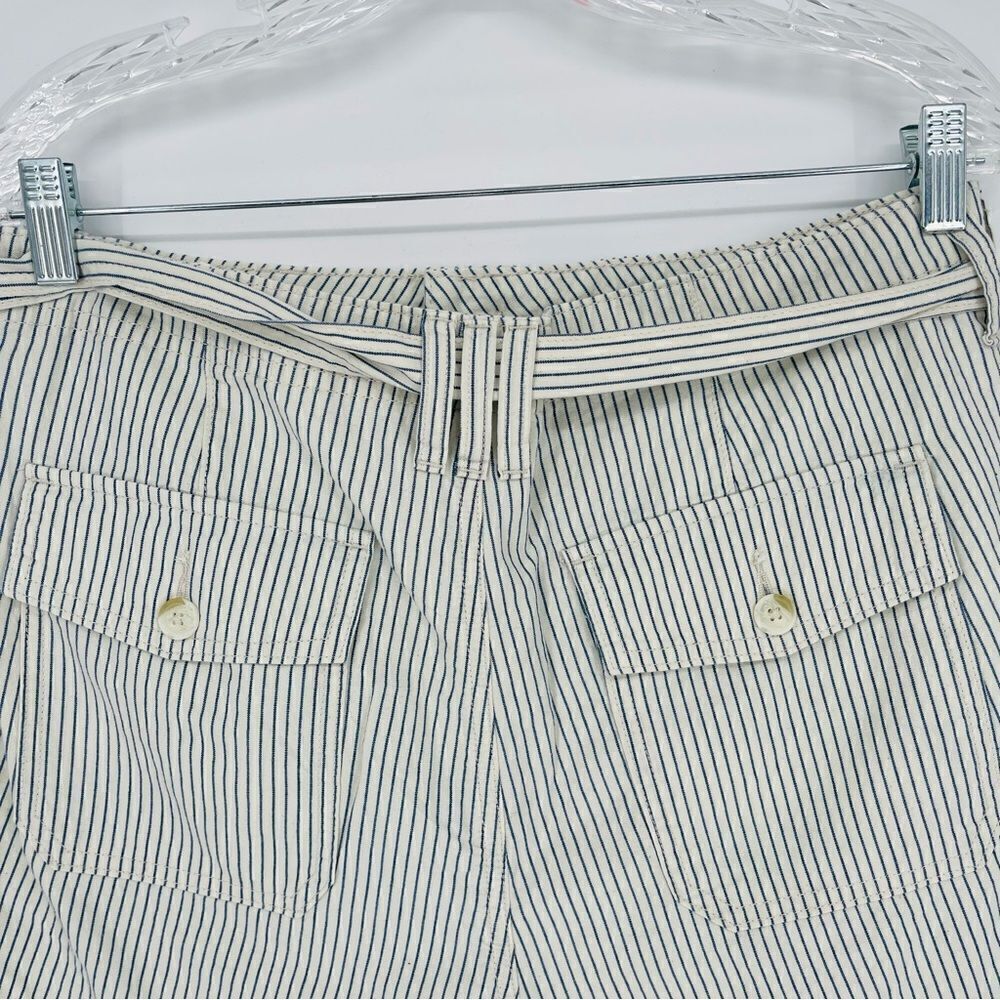 NEW American Eagle Hi-Rise Striped Tie Waist 100% Cotton Shorts Size 12 - Picture 7 of 8